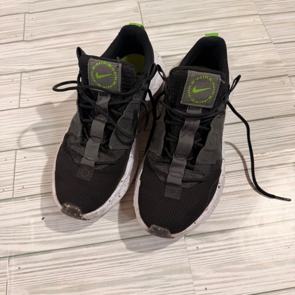 Nike Crater Impact Black Lime Green Sneakers CW2386-001 Mens 6 Womens 7.5